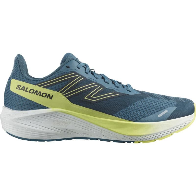 Salomon Aero Blaze Running Shoes, Blue Ashes/Sunny Lime/Dark Sapphire 